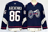 Men's Columbus Blue Jackets #86 Kirill Marchenko Navy 2024-25 With C Patch Stitched Jersey,baseball caps,new era cap wholesale,wholesale hats